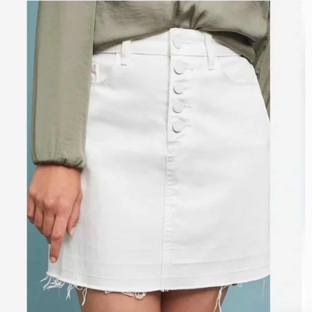 Anthropologie Paige Aideen white denim skirt, 25,  GL1340